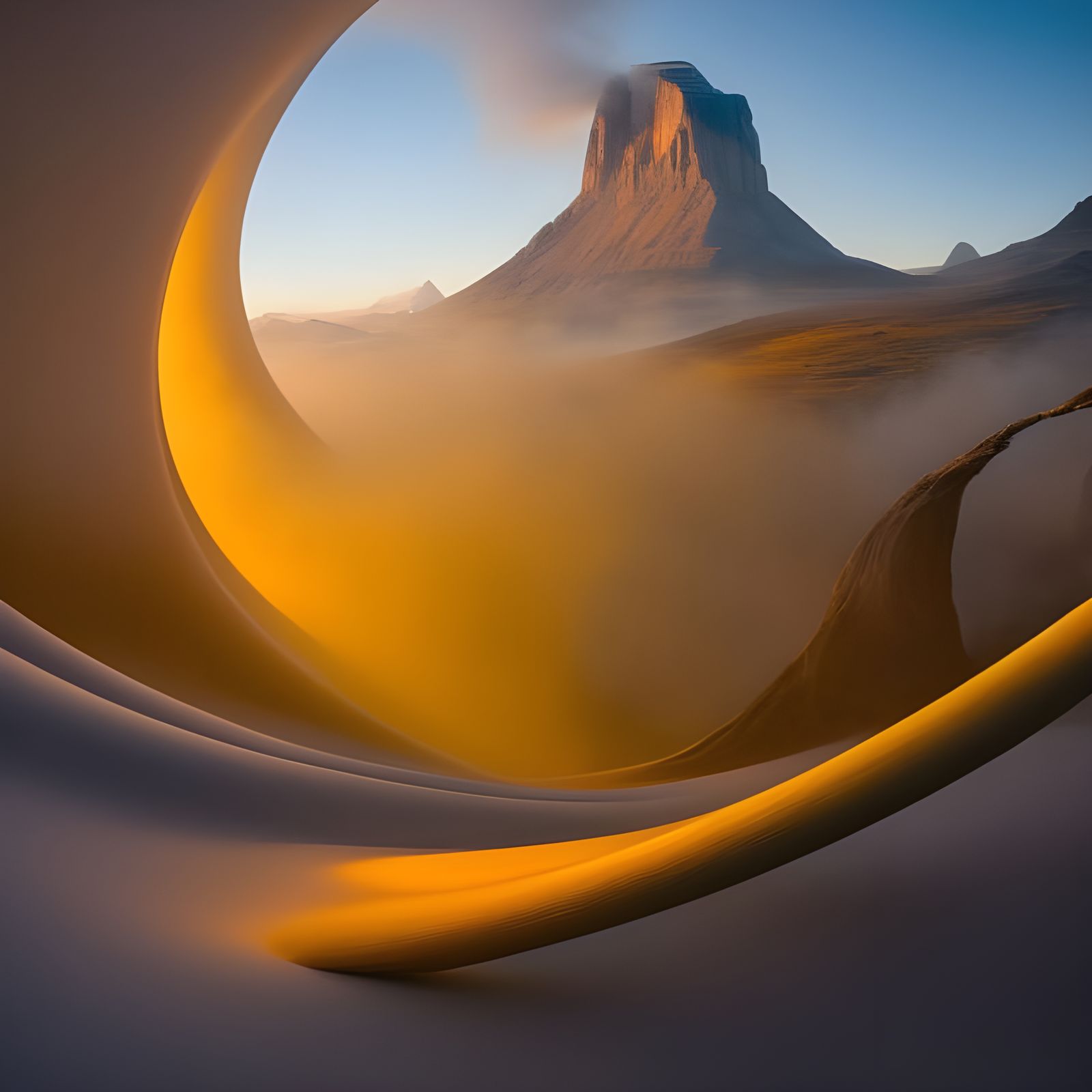 Abstract Porthole View with Magical Particles