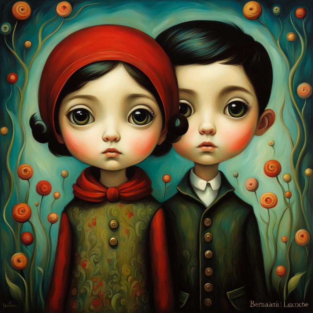 Children Portrait as Impasto Storybook Illustration