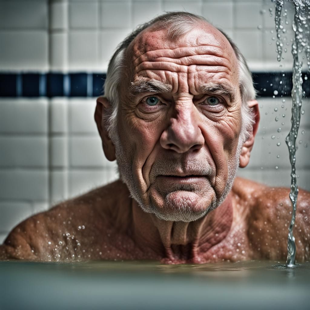 Rugby Player Portrait in Shower, Professional Photography St...