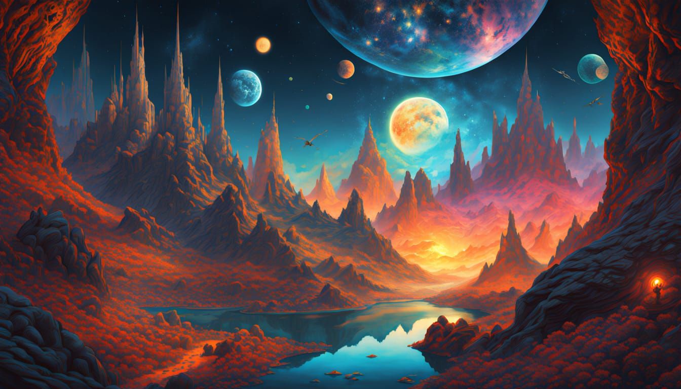 Cosmic Masterpiece of Ornate, Detailed Art