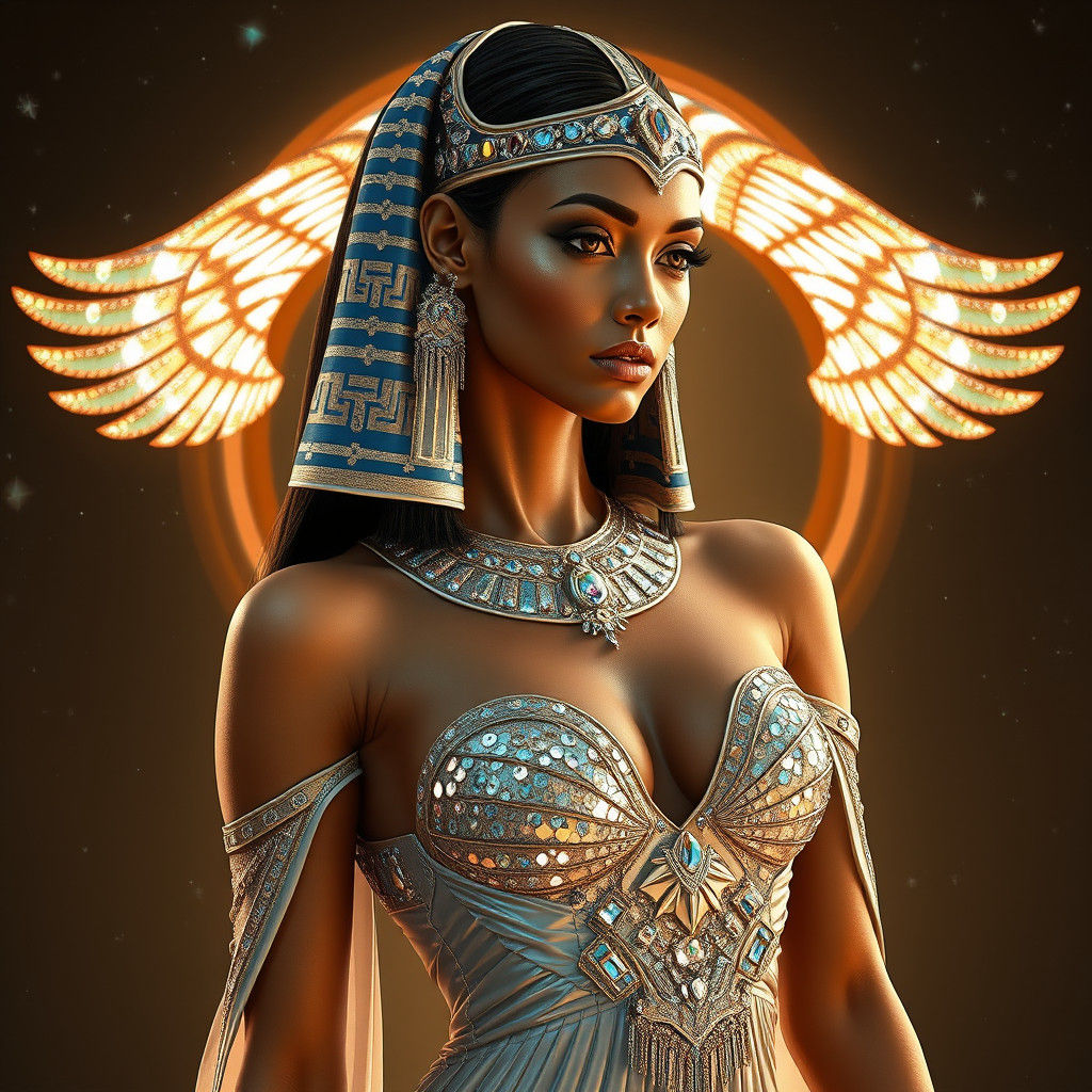 Futuristic Egyptian Gown Inspired by Beksiński