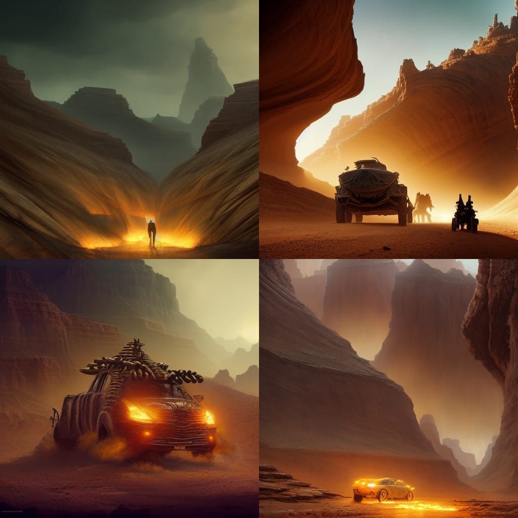 Sci-Fi Desert Landscape with Organic Structures