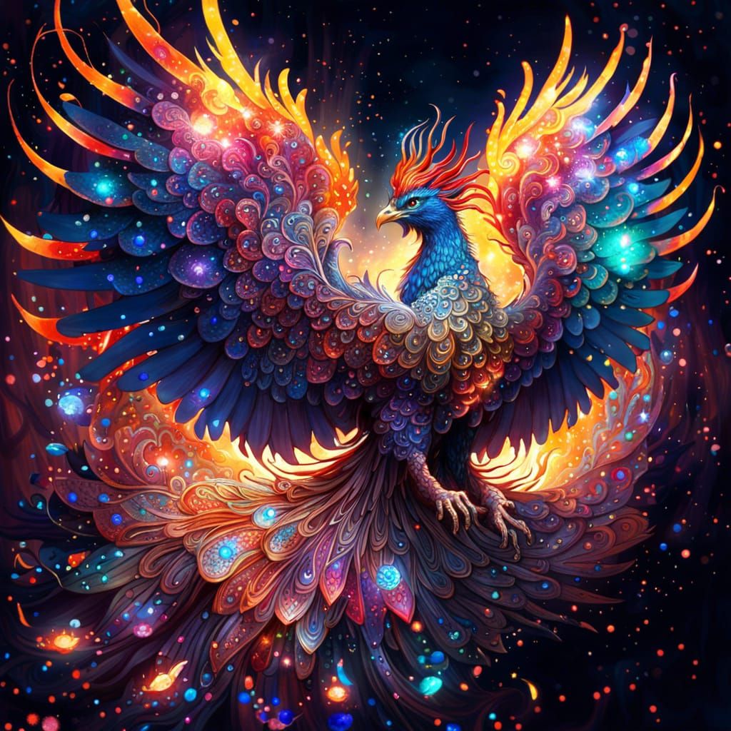 Celestial Phoenix in Fantasycore Style
