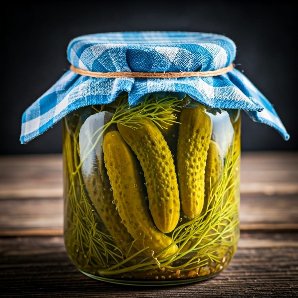 Gherkins and Dill Still Life in Macro Style