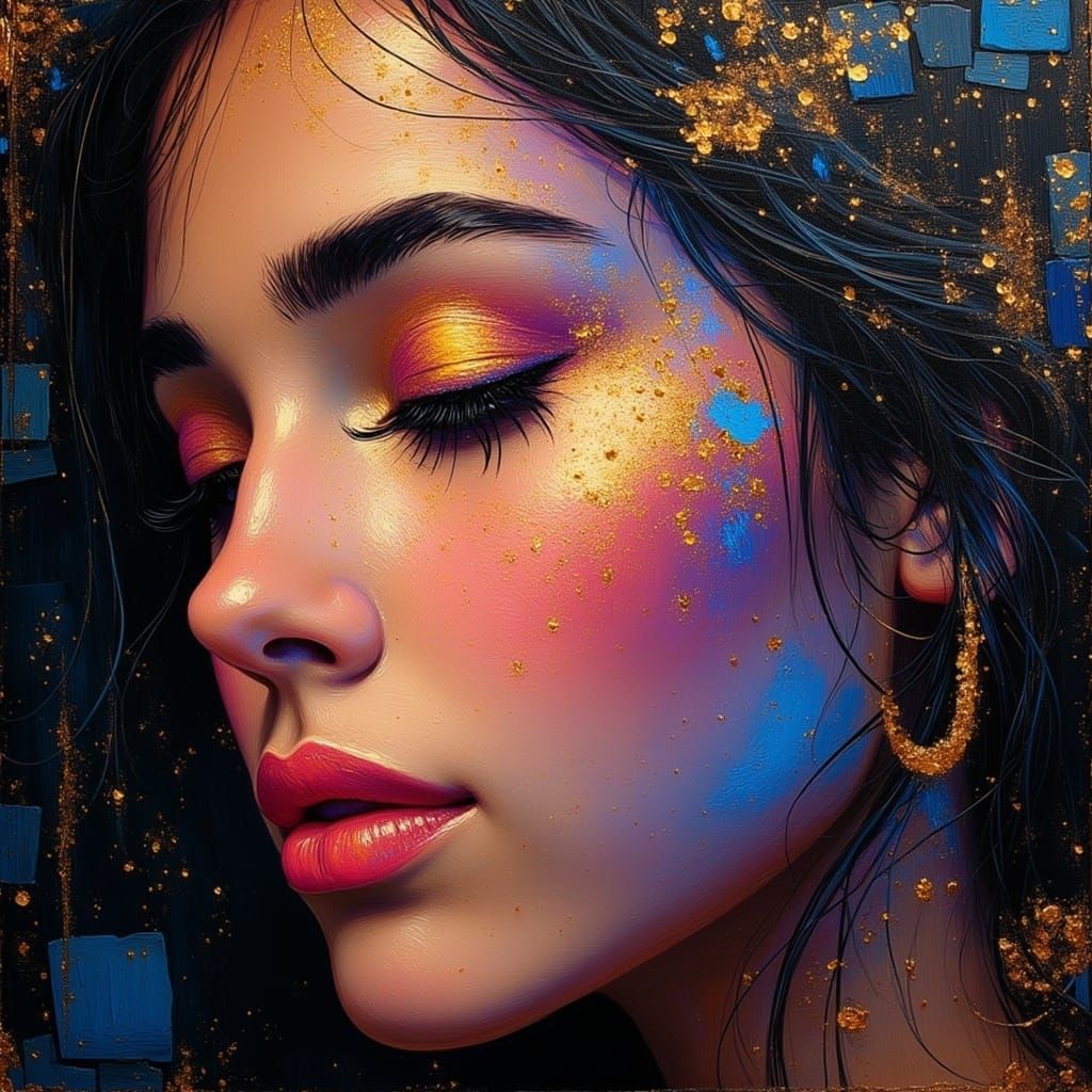 Enchanting Double Exposure Portrait in Ethereal Glow