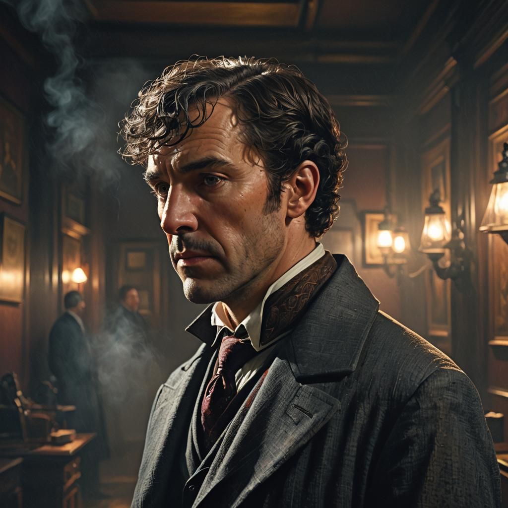 Sherlock Holmes in Victorian London: Hyper-Realistic Art
