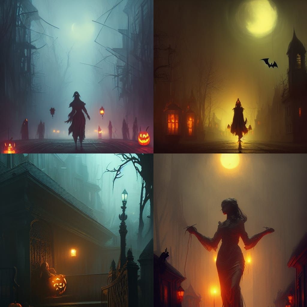 Halloween Night Dark Fantasy Concept Art