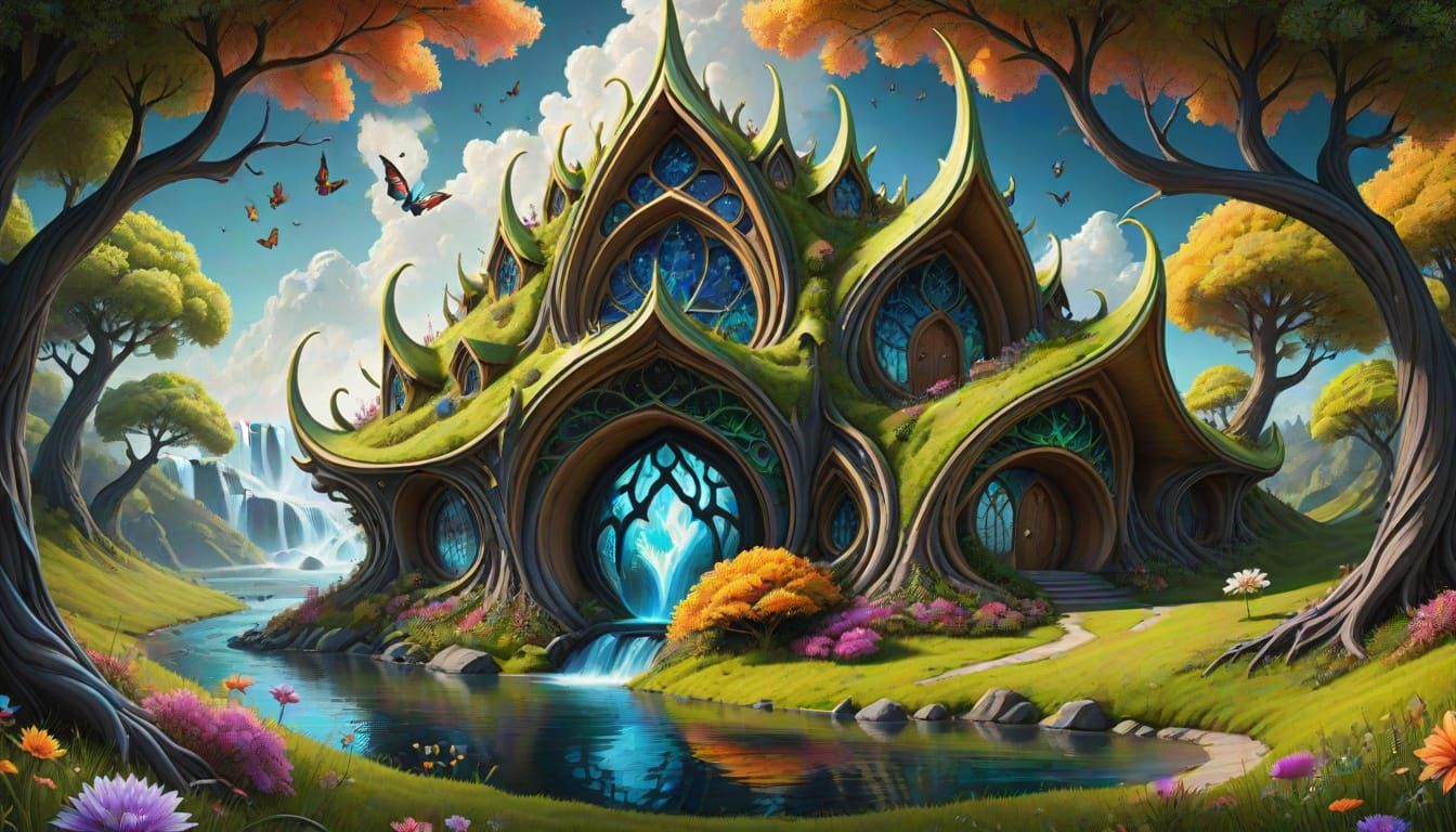 Elves' hamlet in springtime