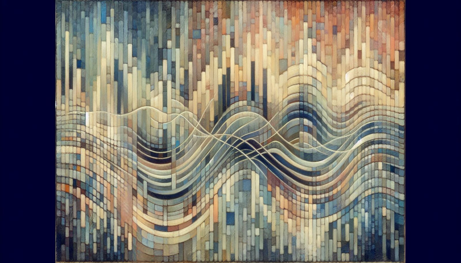Abstract Sound Waves in Expressionist Oil Painting