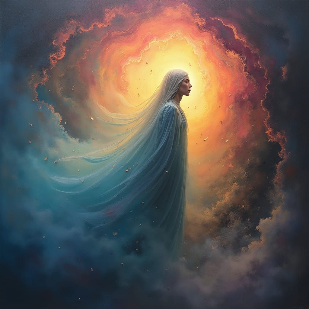 Surrealist Figure Breaks Through to Desired Reality