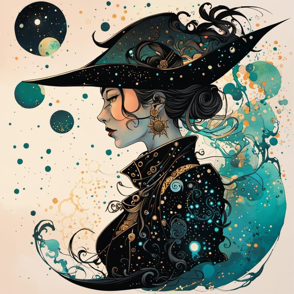 Pirate Ship Floating in Cosmic Cyberpunk Art