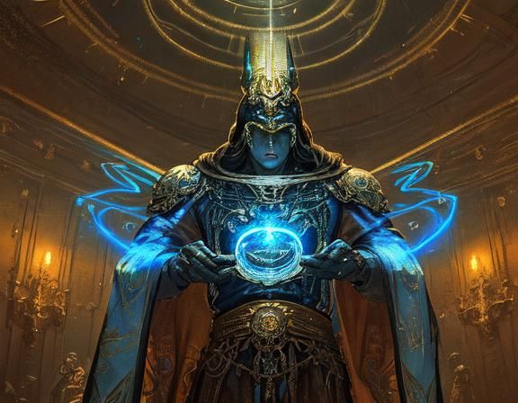 Cybernetic Renaissance Portrait with Glowing Circuits