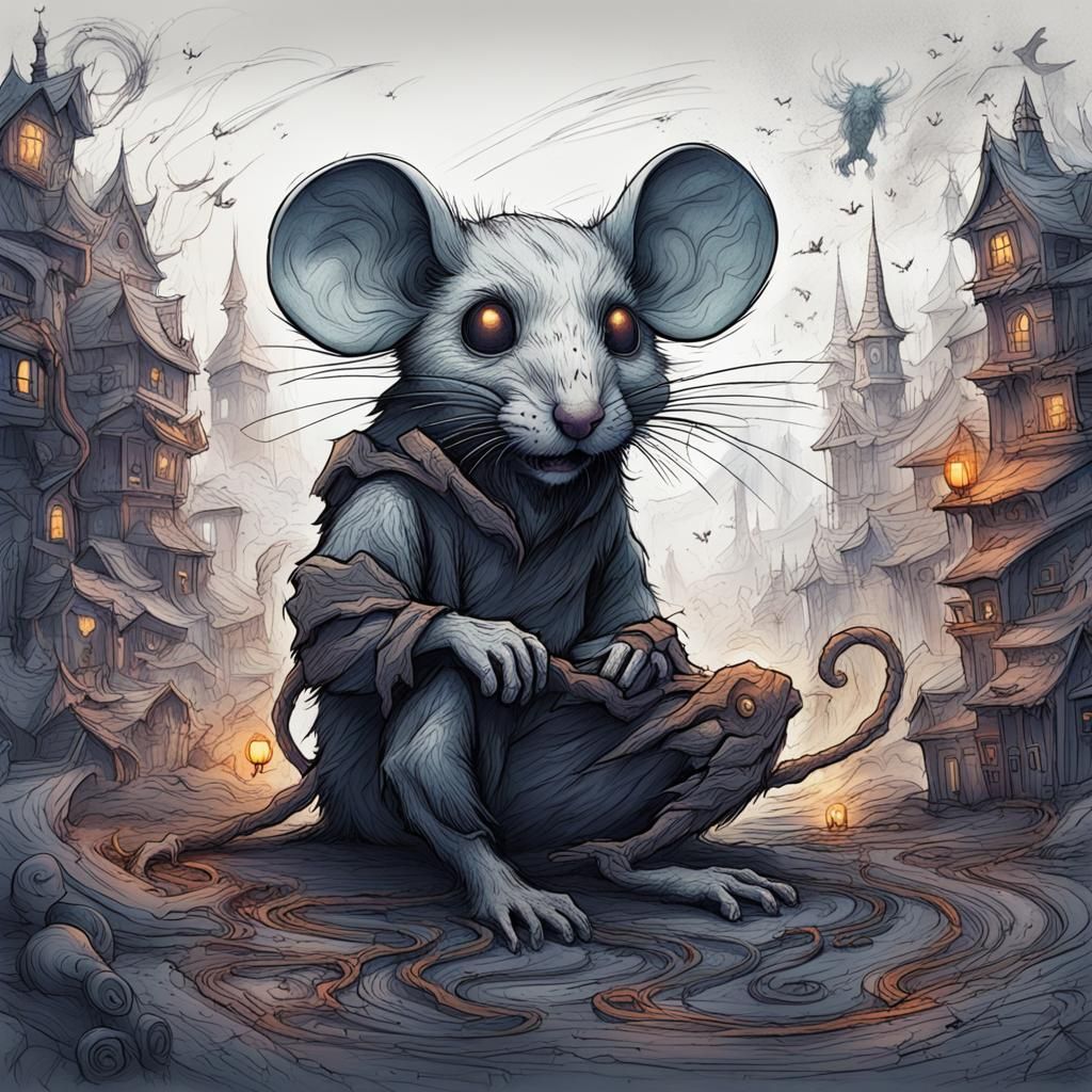 Creepy Mouse: Anxiety Pen Sketch