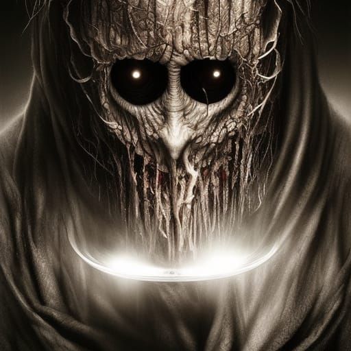 Terrifying Grandpa Portrait in Horror Illustration Style