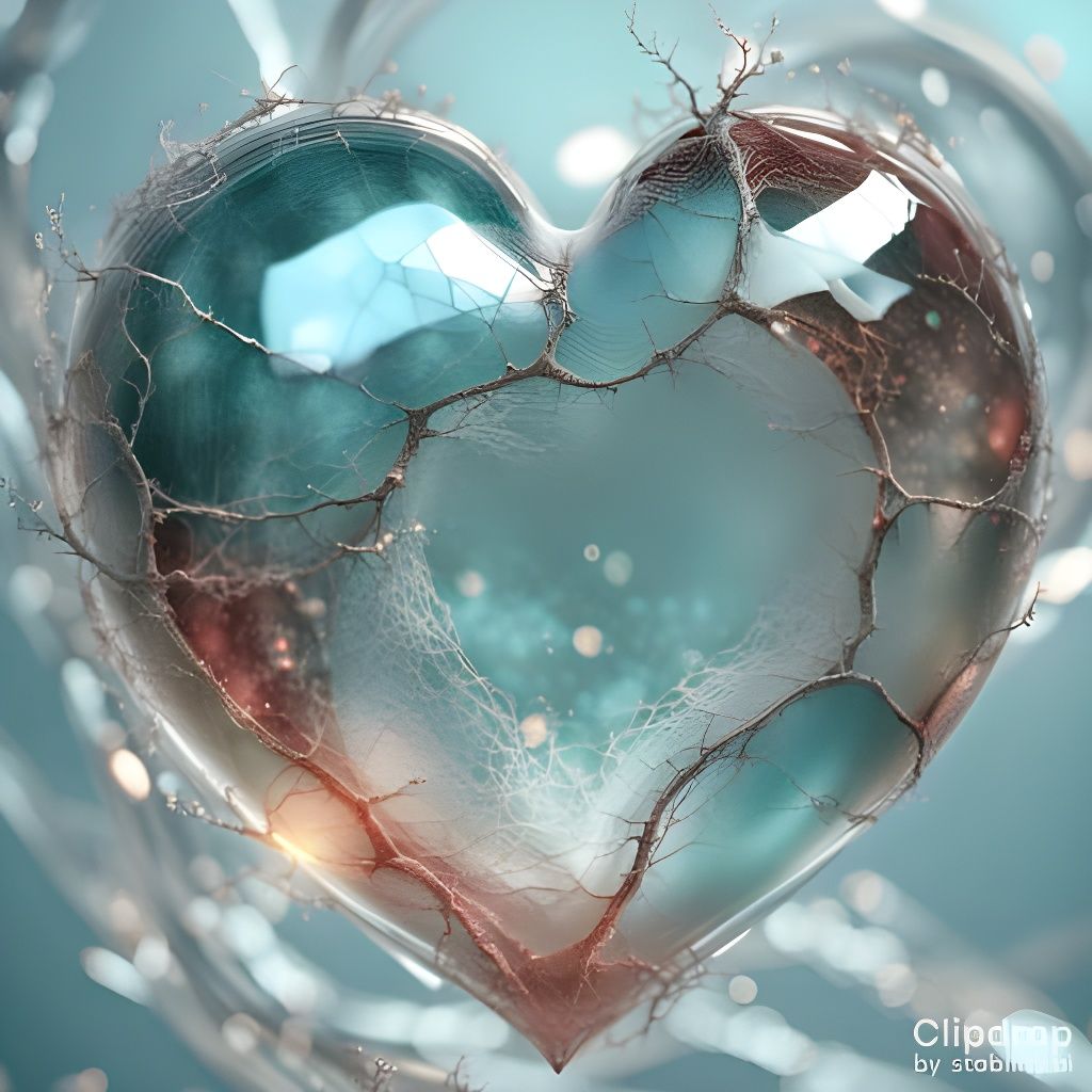 Delicate Glass Heart Art Image