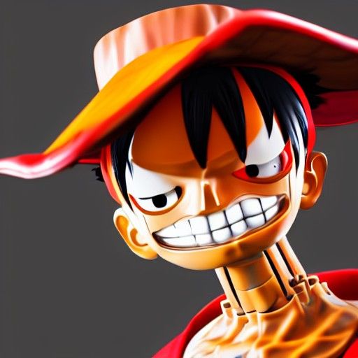 Luffy as Robot: 3D Rendered Artstation Design