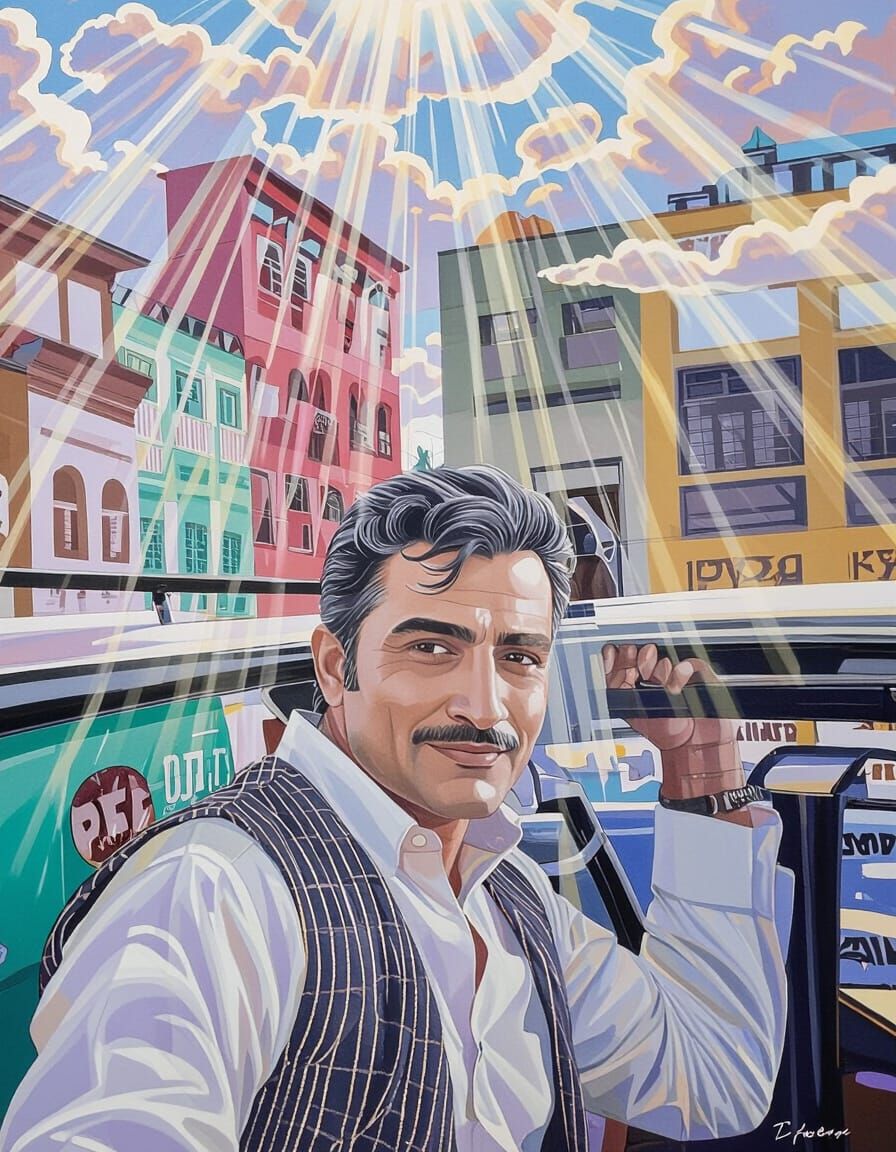 Divine Portrait of Shahbaz Khalid in Heavenly Light