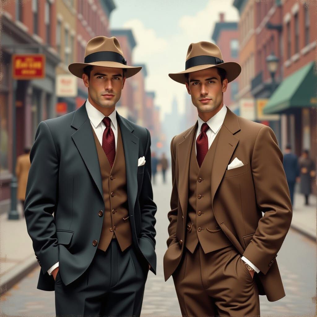 Men's 1950s Fashion in Pop Art Style