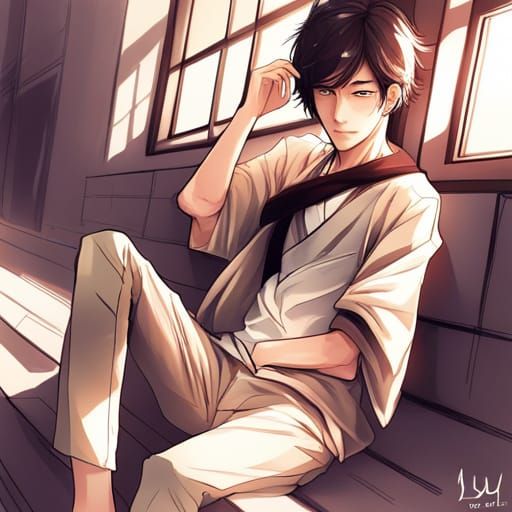 Korean Man in Anime Key Visual Style