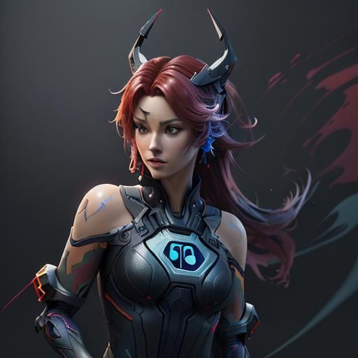 Anime Girl Nintendo Switch in Cyberpunk Style