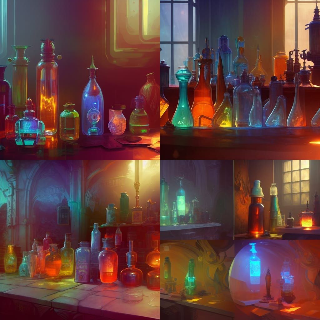 Potion Bottles Concept Art in Unreal Engine 5