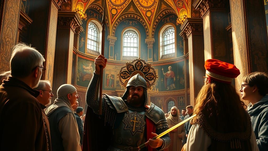 Constantine Palaeologus Attends Last Liturgy in Hagia Sophia