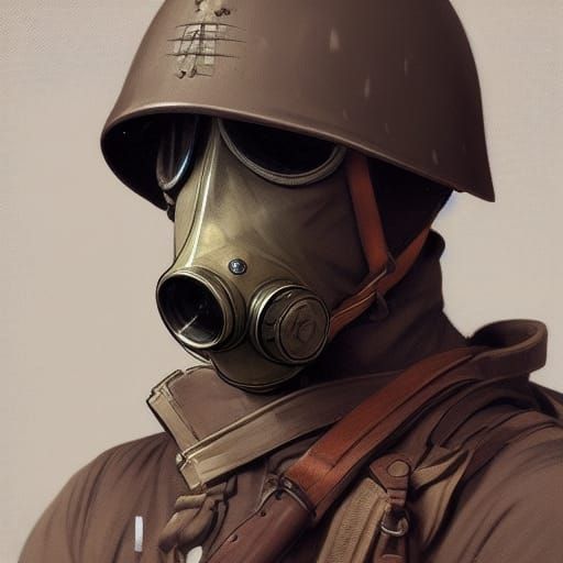 WW1 Soldier Portrait in Hyperdetailed Style