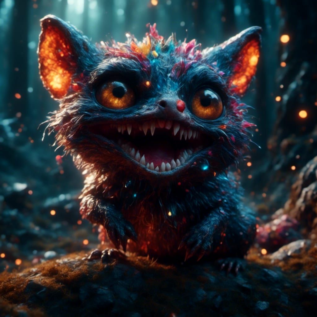 Adorable Glitter Critter in Magical Forest