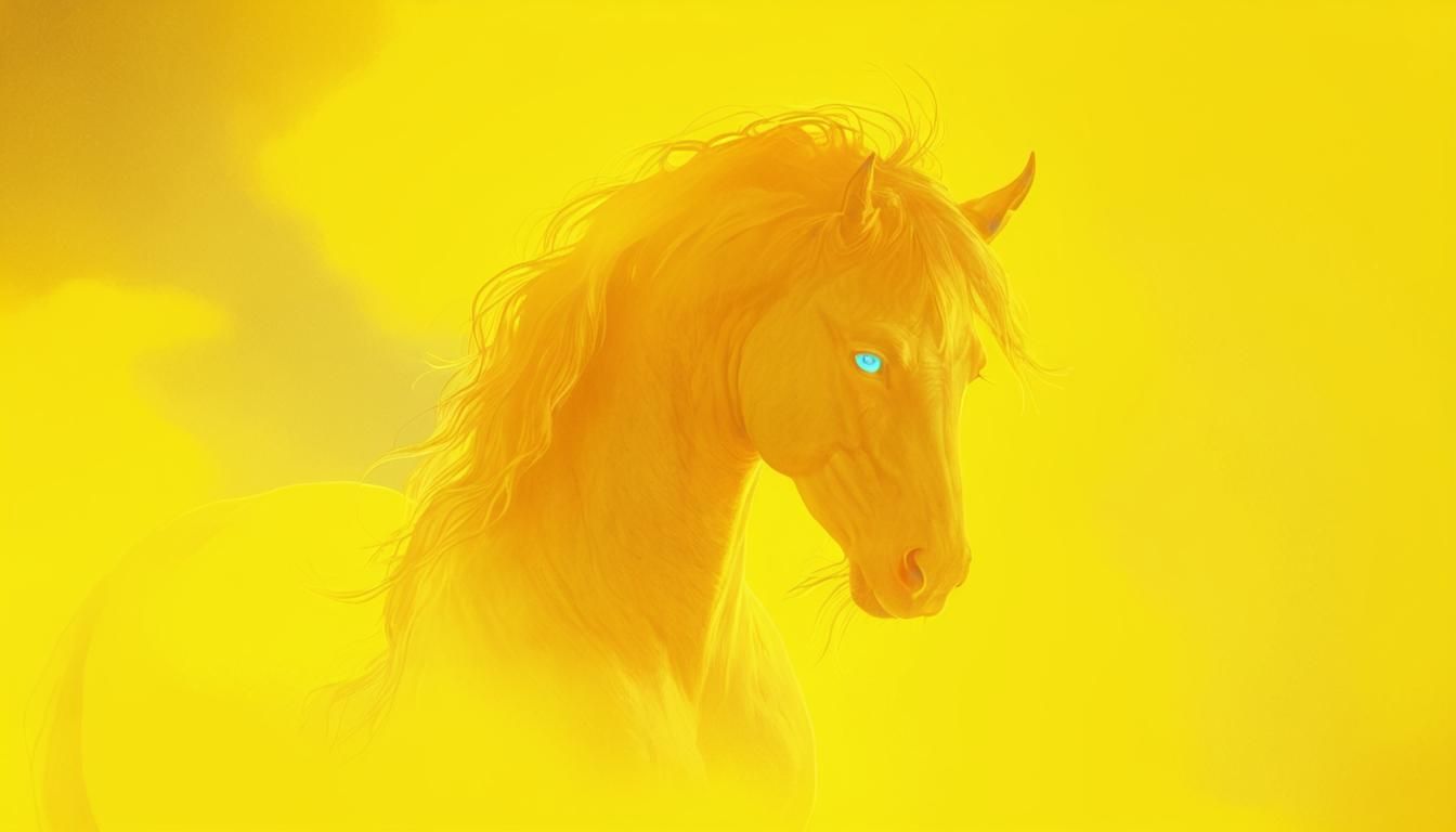 Ethereal Centaur Portrait with Glowing Blue Eyes