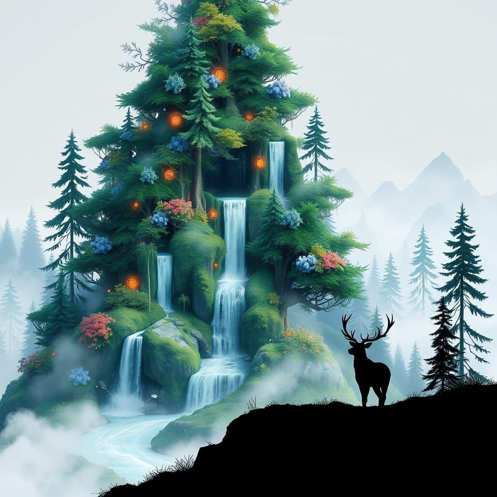 Luxuriant Christmas Wonderland in Dark Fantasy Style