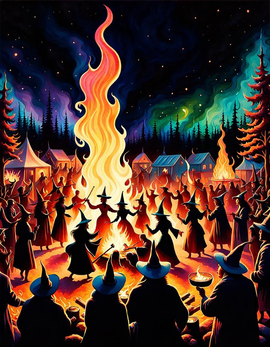 Witches' Dance Around Campfire, Psychedelic Art