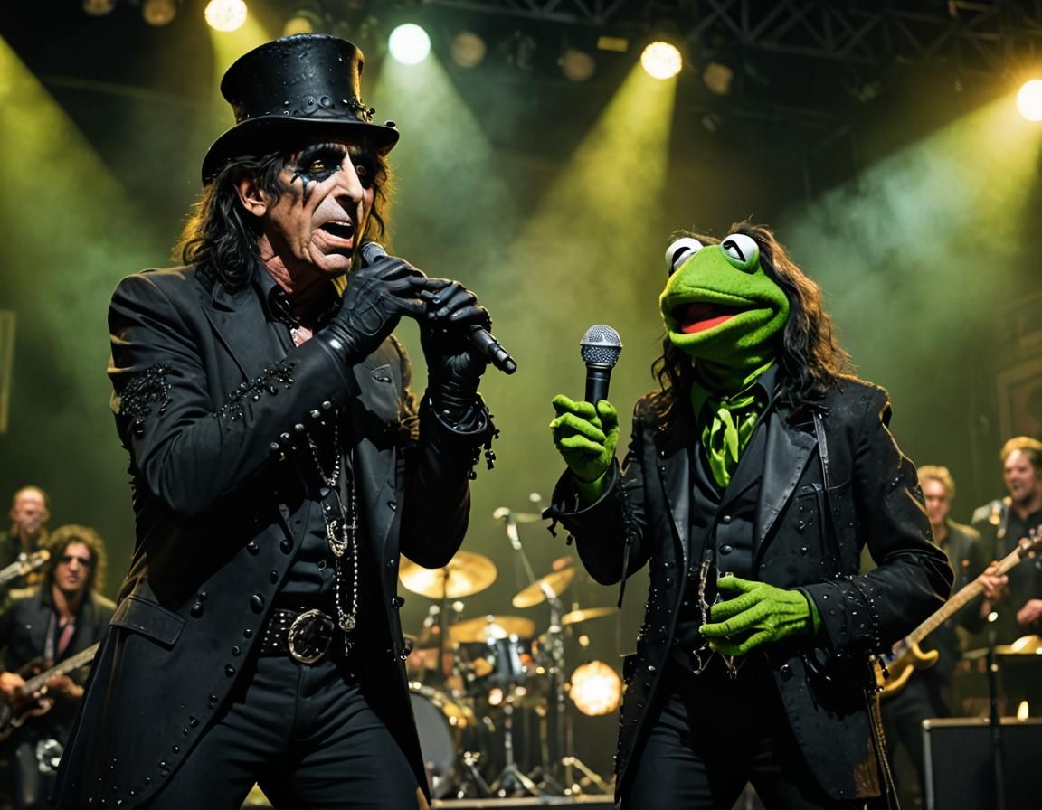 Alice Cooper and Kermit Duet on Stage