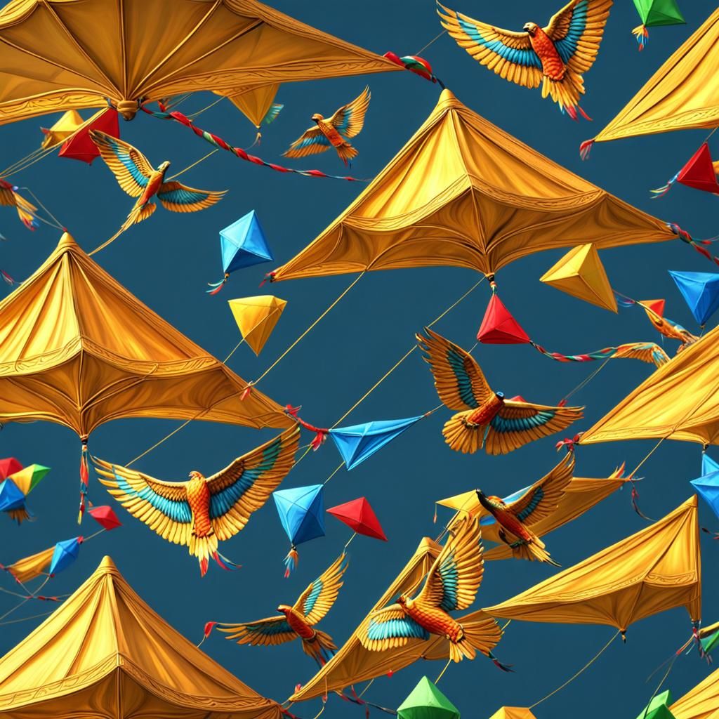 Majestic Kite in Flight: Hyperrealistic 8k Image