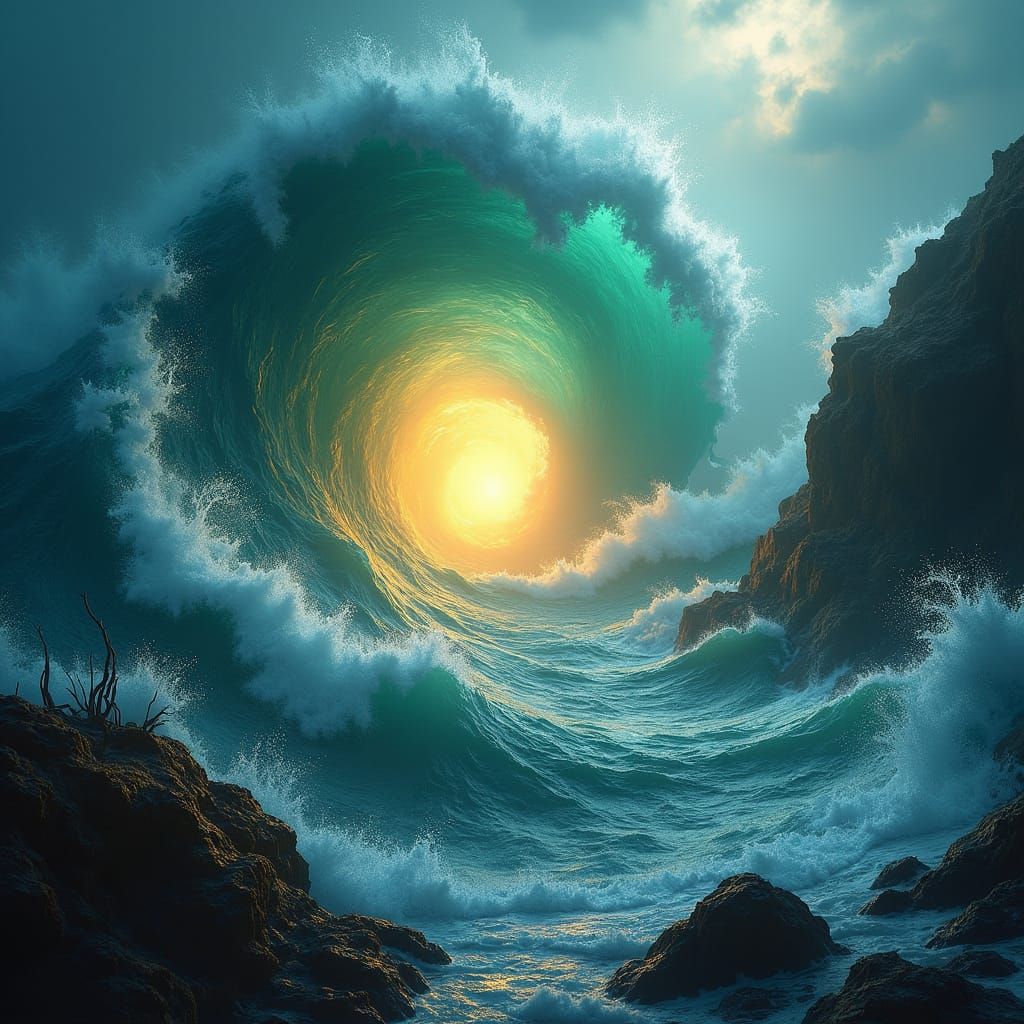 Dramatic Sea Storm as Matte Painting