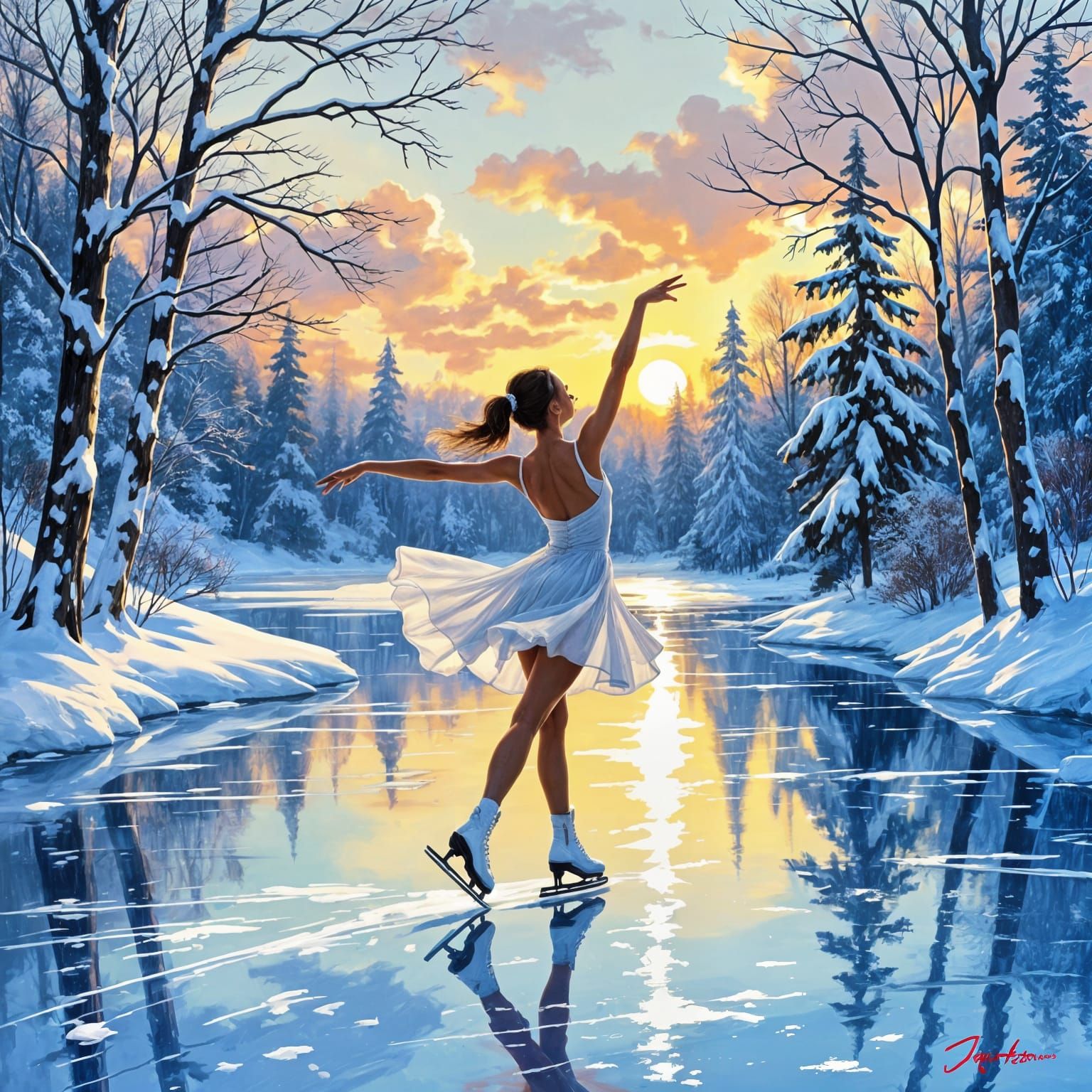 AI Generated Image of Ice Skating