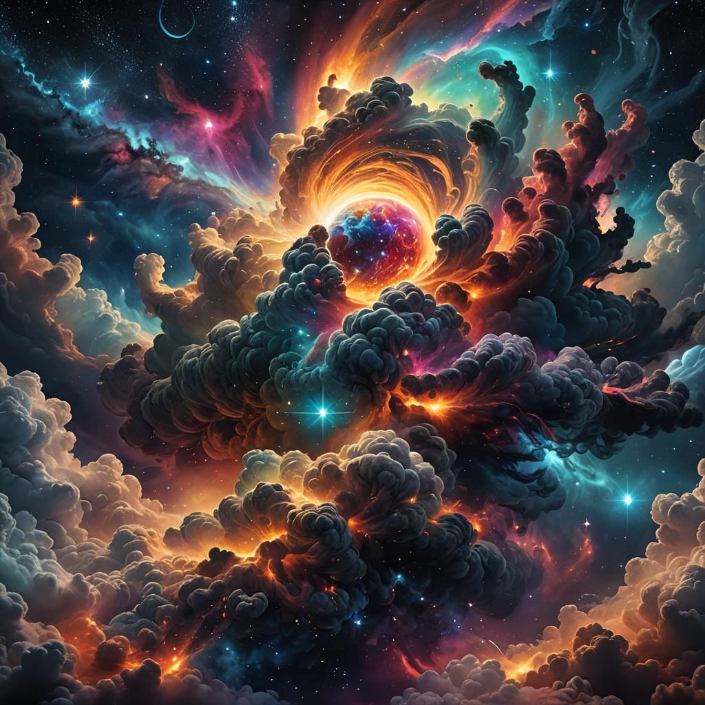 Majestic Cosmic Entity in Dark Fantasy Style