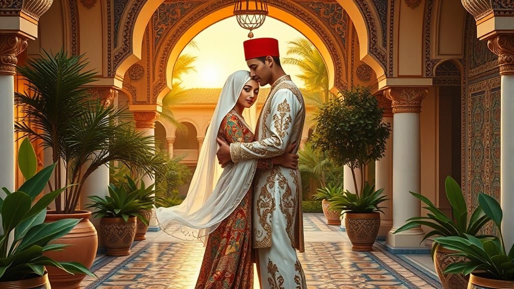 Moorish Lovers in Elegant Opulence