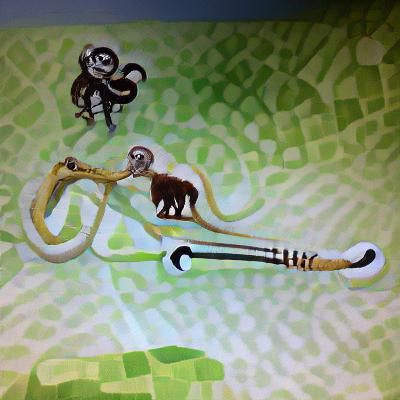 Two-Headed Snake Monkey Lizard Rider