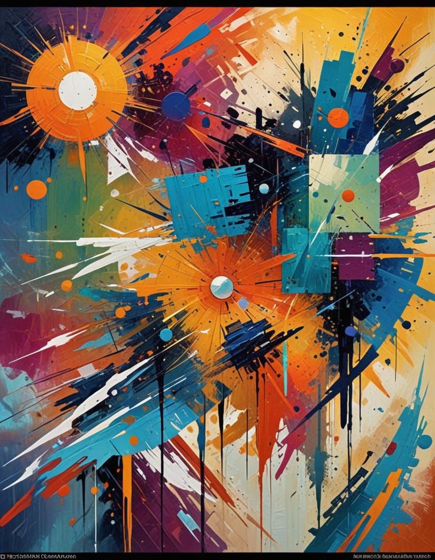 Colorful Textured Abstract Futurism with Brush Strokes