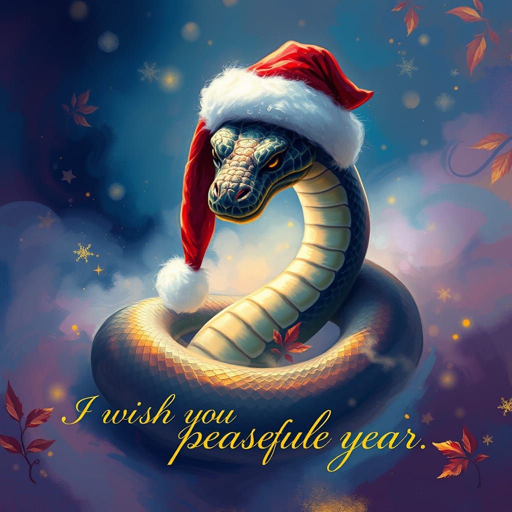 Midnight Serpent Wishes You a Peaceful Year in Whimsical Mon...