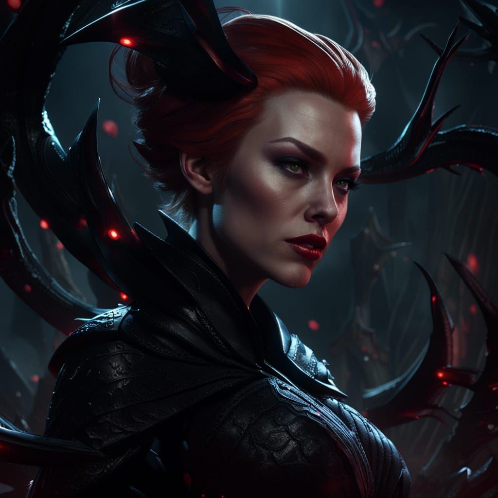 Killer Woman Portrait in Dark Fantasy Style