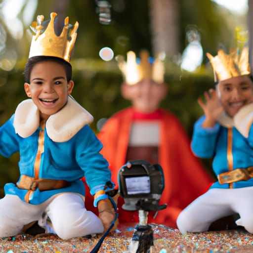 Children Photographing Themselves with the Three Wise Men