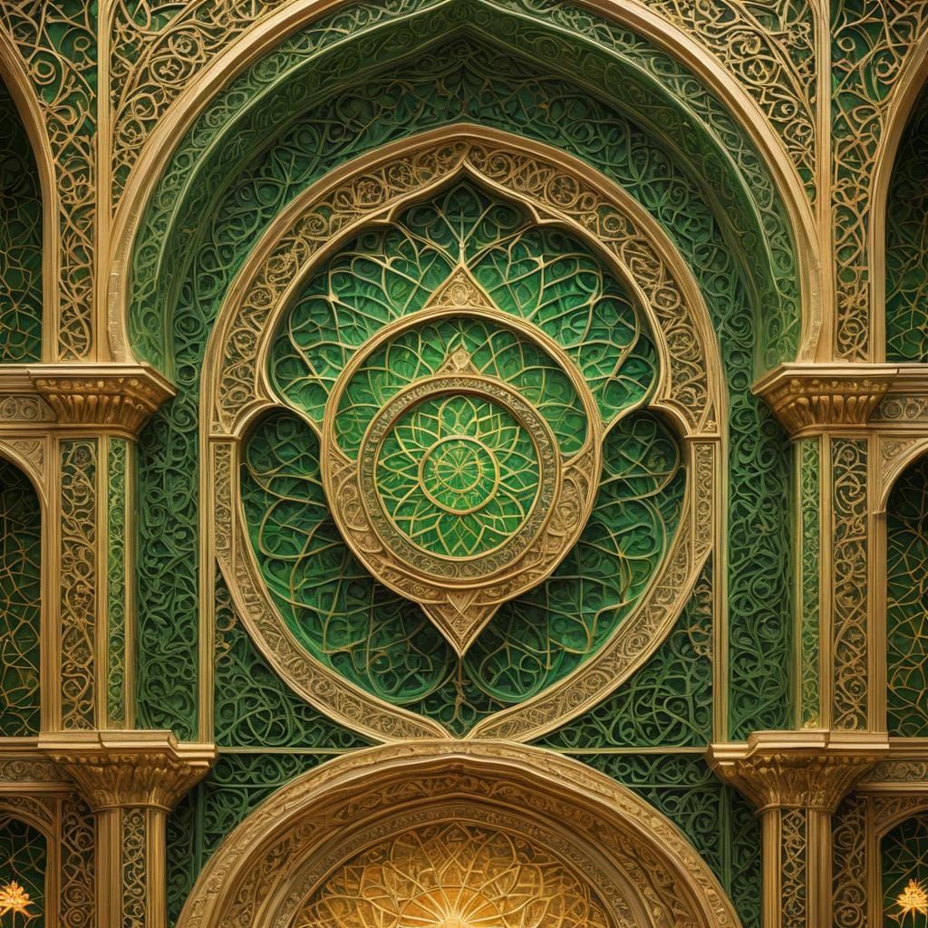 Abstract Islamic Finance Partnership: Geometric Arabesque De...
