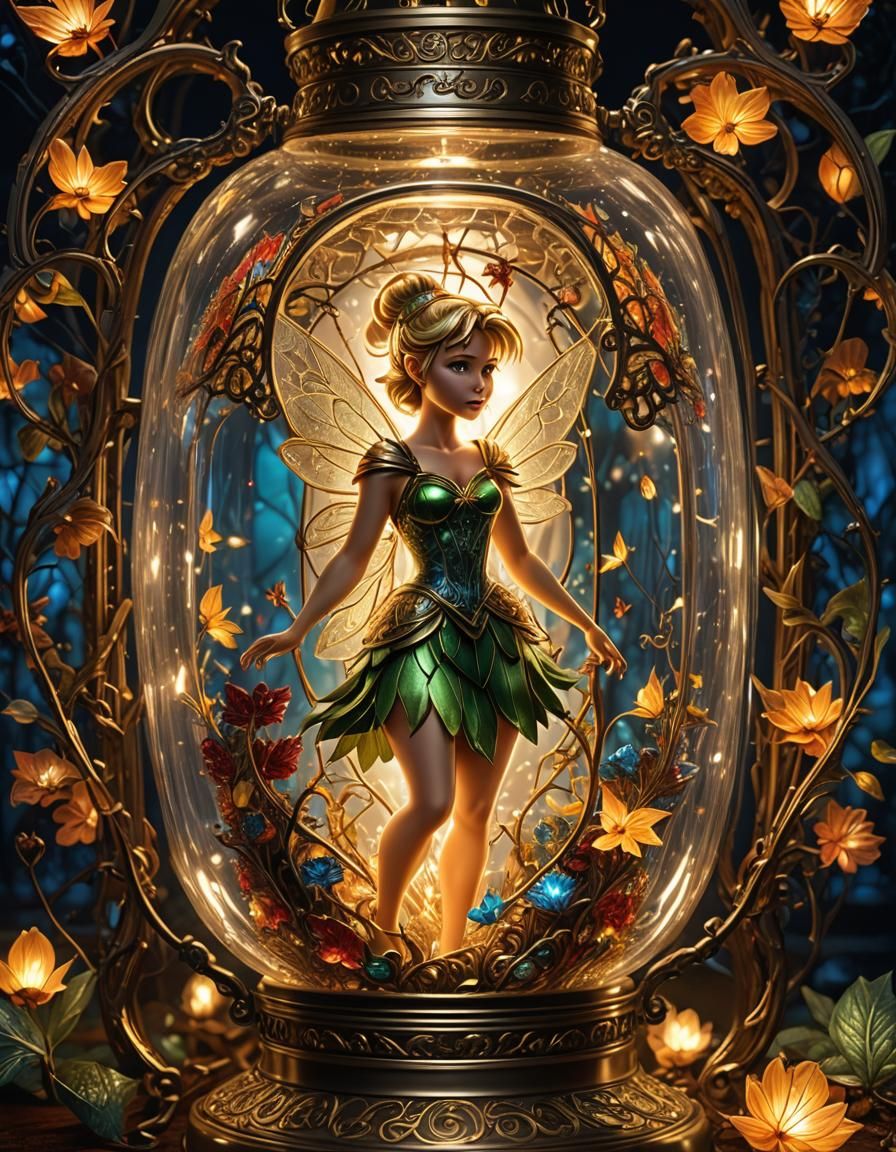Tinkerbell Trapped: Hyper-Detailed 3D Art Illustration