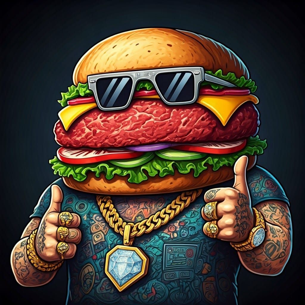 Stylish Anthropomorphic Corned Beef Sandwich in a Hyper-Real...