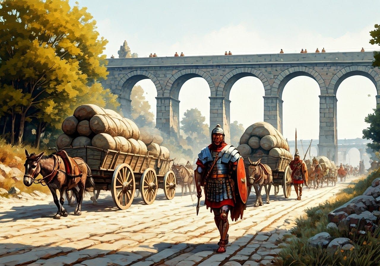 Roman Legionaries on the March in Ancient Style