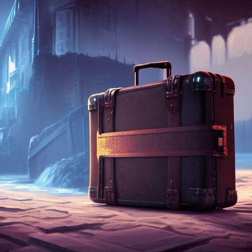 Computer in Suitcase: Detailed Matte Painting