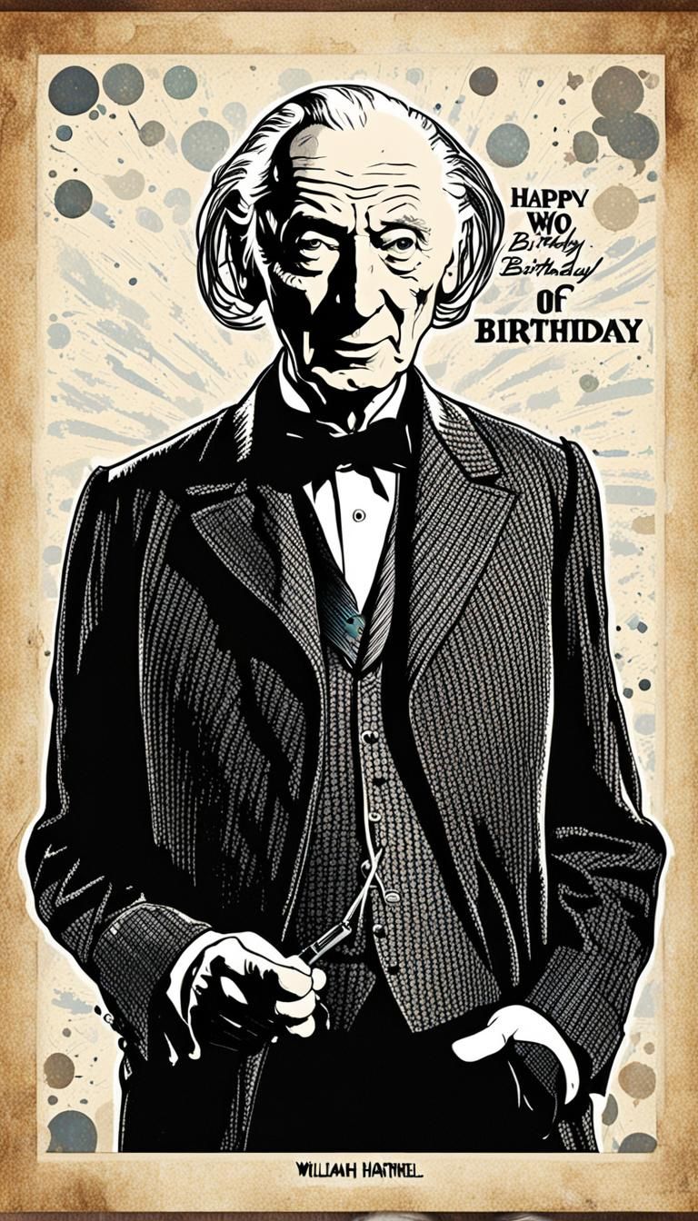 William Hartnell First Doctor Birthday Card