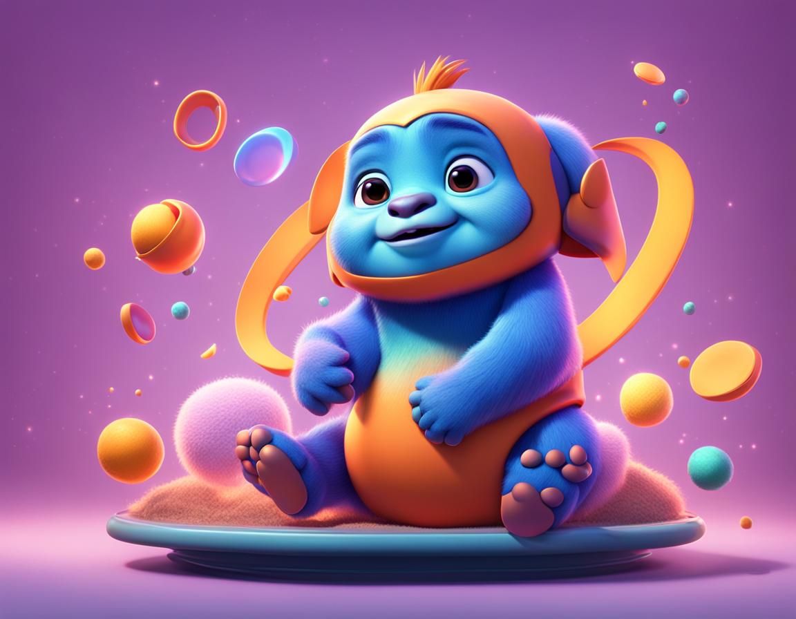 Baby Chewbacca: Pixar-Style 3D Digital Art