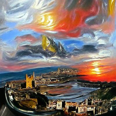 Toledo Sunrise: A Vibrant Acrylic Painting